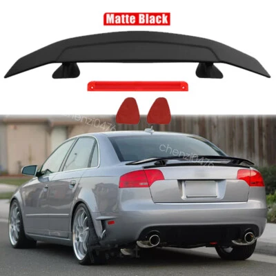 For Audi A4 S4 2000-2023 46" Rear Trunk Spoiler Racing Wing GT Style Matte Black - Image 1 of 4