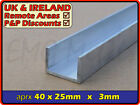 Aluminium Channel  38mm x 25mm OD  32mm internal gap  C U Section alloy 1½ inch