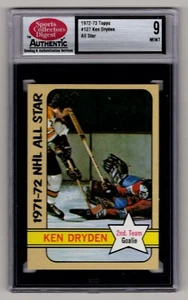 1972 Topps Hockey #127 Ken Dryden AS All Star SCD 9 Mint - Picture 1 of 3