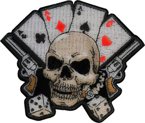 Gambler Skull Patch- 4x3.4 inch - P7789 - Picture 1 of 5