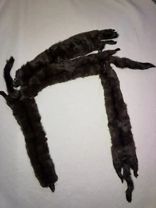 Vintage Mink Fur Stole - 4 Pelts Neck Wrap - Picture 1 of 5