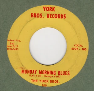 50's HILLBILLY BOPPER: YORK BROTHERS-Monday Morning Blues/Unwanted Rosses YORK - Picture 1 of 1