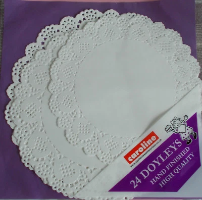 CAROLINE Paper Doilies Pack of 24 Assorted Doyleys Lace Style Doiley new
