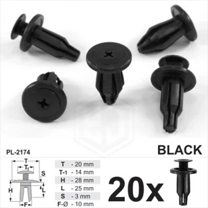 20x 10mm Plastic Trim Clips Front Rear Bumper Retainer Screw Fit Clips for Honda - Imagen 1 de 2