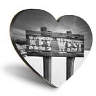 Heart MDF Coasters - BW - Key West Sign Florida Beach  #35339