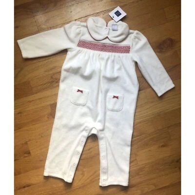  Janie And Jack Size 12-18M Smocked Holiday Coverall - Image 1 of 4