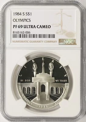 1984-S $1 Olympics Silver Dollar NGC PF69 Ultra Cameo - Image 1 of 2