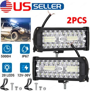2PCS LED Work Light Bar Flood Spot Lights Driving Lamp Offroad Car Truck SUV 12V - Picture 1 of 12