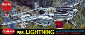 Guillows 2001 P-38L Lightning 1:16 Scale Balsa Wood Kit 40" Wing Span - Courier - Picture 1 of 12