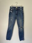 MOTHER The Vamp Fray Natural Born Trouble Distressed Denim Jeans Size 25