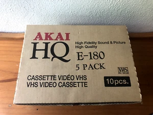 AKAI HQ E-180 Blank VHS Tapes Brand New Box Unopened 2 x Pack of 5 - 10 in total - Picture 1 of 5