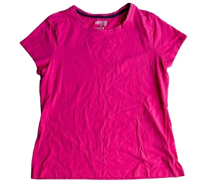 Danskin теперь рубашка верхний женский размер XL розовый короткий рукав Athletic хлопок смесь #2 - Изображение 1 из 4
