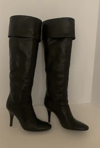 GIUSEPPE ZANOTTI BLACK  KNEE HIGH  SOFT LEATHER HEEL BOOTS EURO 35 ,US 5 ,SIGNED - Picture 1 of 20