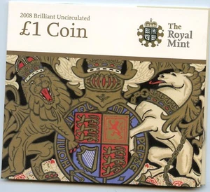 2008 Royal Mint Brilliant Uncirculated £1 One Pound Coin - Picture 1 of 3