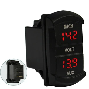 Monitor Panel Digital Medidor de Voltaje LED Doble Voltímetro Coche Motocicleta en ROJO - Imagen 1 de 1
