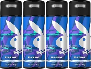 PLAYBOY Generation Man Deodorant Spray 150ml (Pack of 4) Deodorant Spray - For M - Picture 1 of 3