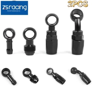 2Pcs AN6-6AN Hose End Swivel Fitting Adapter to Banjo 12MM/14MM Diameter Black - Afbeelding 1 van 14