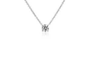 0.50ctw Round Solitaire Lab Grown Diamond Necklace 14K White Gold - Picture 1 of 1