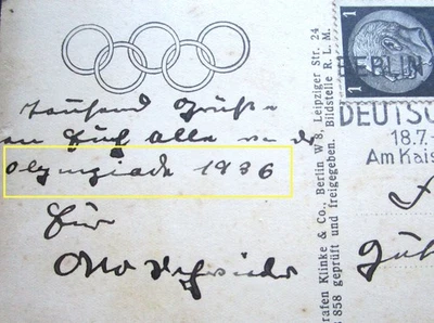 Real photo sent as postcard - Nazi Olympiad in Berlin 1936 - Image 1 of 3