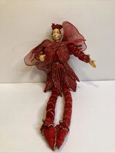 Mark Roberts Fairy Elf Red Poinsettia Ornament Whimsical Retired 13” - Picture 1 of 3