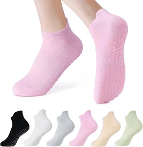 6 Paar Atmungsaktive Damen Yoga Socken mit Greiflingen Antirutsch Sport Pilates - Bild 1 von 7