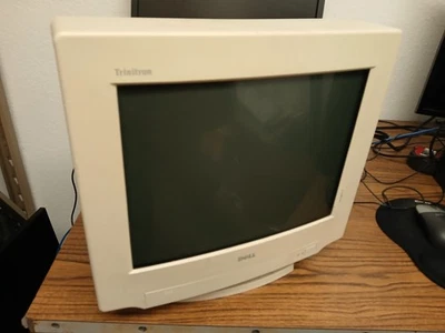 Dell Trinitron D825HT UltraScan 800HS Series 16" CRT Monitor Swivel Stand Beige - Image 1 of 4