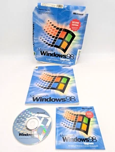 Microsoft Windows 98 deuxième édition boîte de vente au détail complète clé de disque de démarrage CD - Photo 1/7