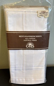 Vintage Carls weiß Herren Taschentücher alle Baumwolle Naturfasern 10er Pack neu geöffnet - Bild 1 von 6