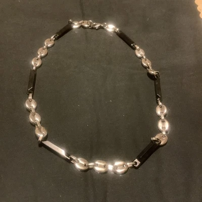 Hombre/Mujer Negro/Marrón Vidrio o Hematita (?) "Collar de 1""" Foto 1 de 4