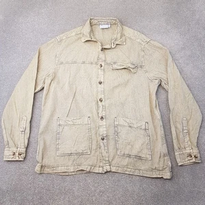 Asos Mens Shirt XL Denim Western Overshirt Distressed Button Up Worker Field - Picture 1 of 9