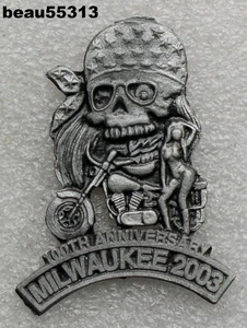 ⭐2003 100º Aniversario Harley Milwaukee Wisconsin Chaleco Chaqueta Chaleco Pin - Imagen 1 de 1