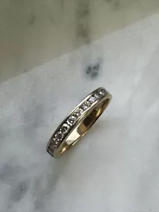 14kt Yellow Gold .20cts. (14) Diamond Channel Set Wedding Band Ring Size 6 - Picture 1 of 5