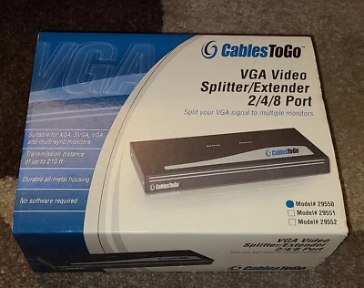 Cables TO GO Model 29550 2 VGA Video Splitter Extender 2 Ports - Image 1 of 3