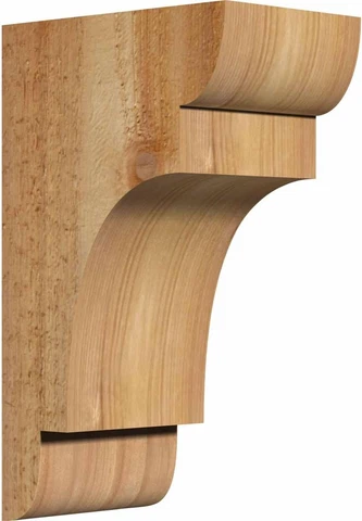 COR06X14X26PEC01SDF Pescadero Smooth Corbel W/Backplate Rustic Wood Corbels, 5 1 Cover
