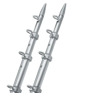 TACO 6-15ft Boat Outrigger Poles 1-1/8 Inch Diameter Telescoping Aluminum SILVER - Picture 1 of 1