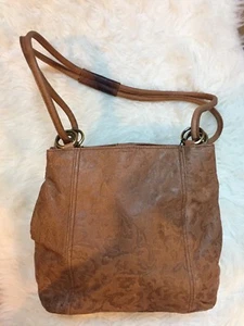 Rosetti Leather Cognac Jacquard Printed Shoulder Crossbody Bag Boho Festival - Picture 1 of 10