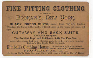 BROKAW'S NYC & KIMBALL'S CLOTHING HOUSE, PROVIDENCE RI PUZZLE TRADE CARD F669