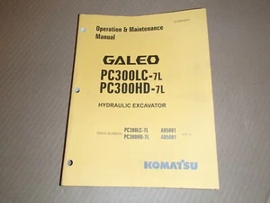 Komatsu PC300LC-7L PC300HD-7L Excavator Operaton Maintenance Manual sn A85001-up - Picture 1 of 3