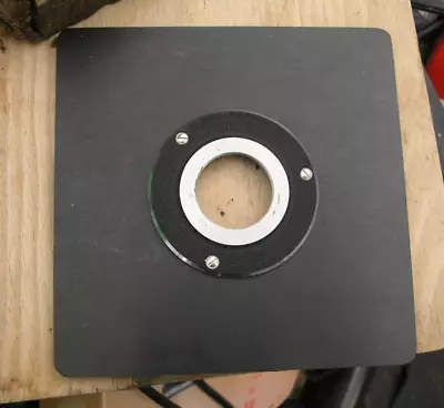 earlier Devere 10 x 8 enlarger copy Lens board used 15cm sq compur 0 threaded - Image 1 of 3