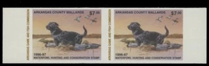 1996  Arkansas State Duck Stamp Mint Never Hinged. Original Gum. Imperf Pair  - Picture 1 of 1