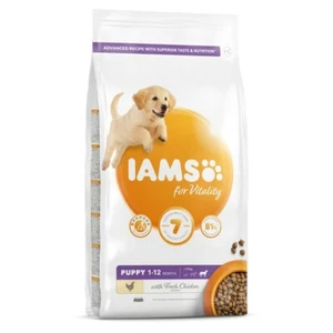 Dry Dog Food IAMS Vitality Puppy Large Breeds Fresh Chicken Complete 2kg or 12kg - Picture 1 of 2