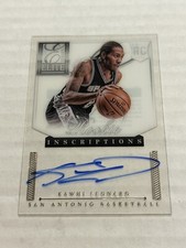 2012-13 ELITE KAWHI LEONARD ROOKIE INSCRIPTIONS VERTICAL ON CARD AUTO SPURS SP