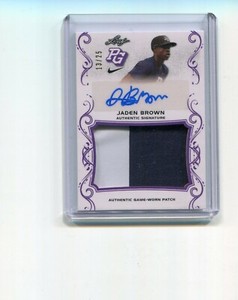 2018 Leaf Perfect Game Purple Jaden Brown Auto Patch 13/25