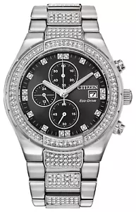 Citizen CA0750-53E Eco-Drive Chronograph Black Dial Crystal Men's Watch $575 - Picture 1 of 2