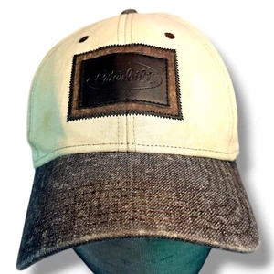 Peterbilt Denim Ball Cap Adj Leather Strap & Patch Trucker Hat Distressed Gray - Picture 1 of 13