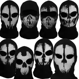 Balaclava Tactical Skeleton Ghost Skull Full Face Mask Windproof Ski Halloween - Picture 1 of 67