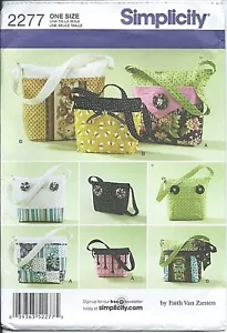 S 2277 sewing pattern Designer Style BAG in 3 sizes PURSE Handbag TOTE sew UNCUT - Picture 1 of 1