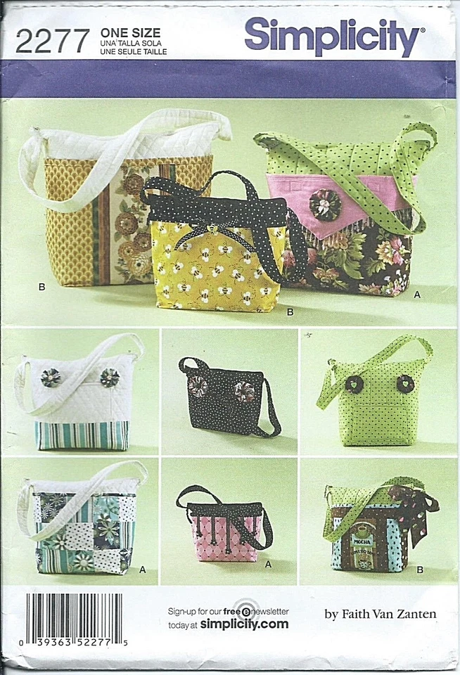 S 2277 sewing pattern Designer Style BAG in 3 sizes PURSE Handbag TOTE sew UNCUT - Image 1 of 1