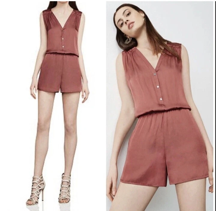 BCBGMAXAZRIA WOMEN'S PLAYSUIT MIKAH SATIN ROMPER # ACV9D684-713 SZ S