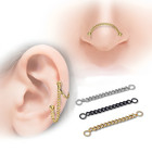 Nose Chain Connector Piercing Silver Gold Black Nose Chain Connector 30,35,40 mm